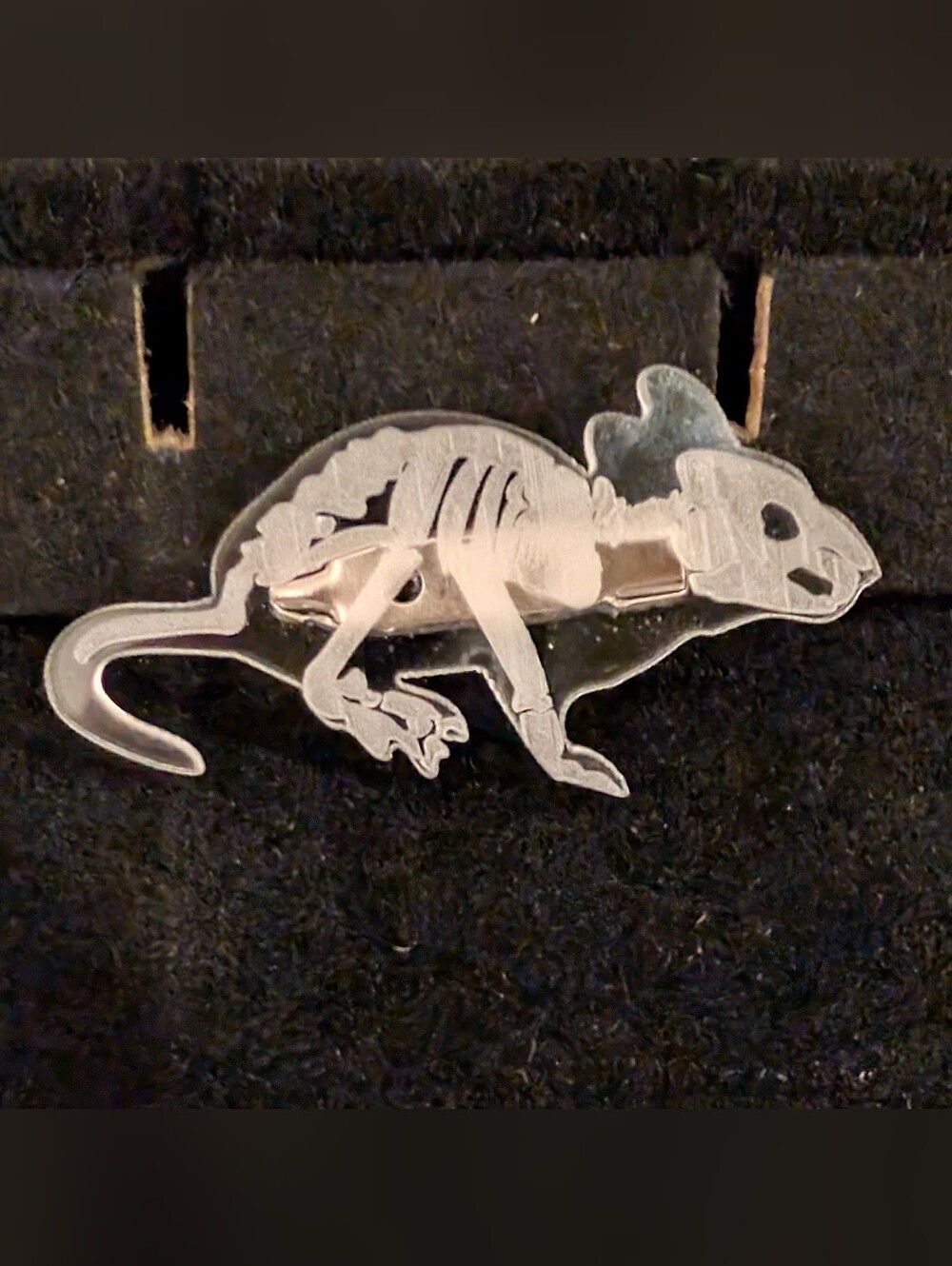 Clear Acrylic Rat Skeleton brooch